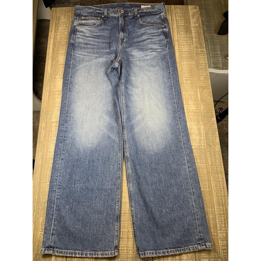 AYR The Secret Sauce Wide Leg Denim Blue Jeans Medium Wash Size 31S Preppy